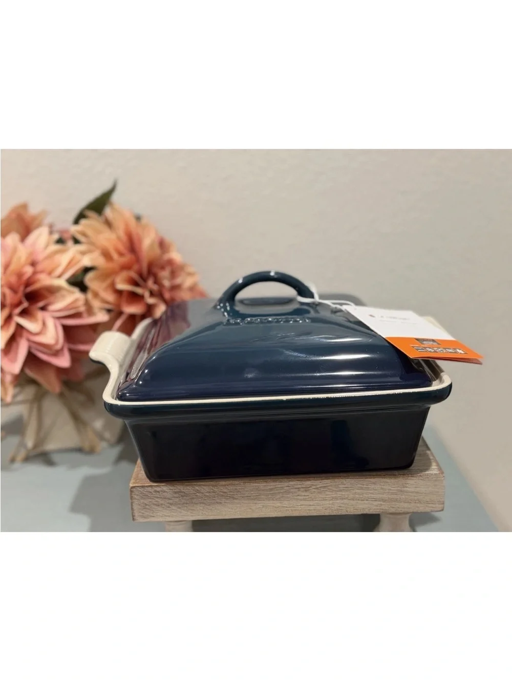 Le Creuset AGAVE Teal 23cm Square Heritage Dish With Lid 9